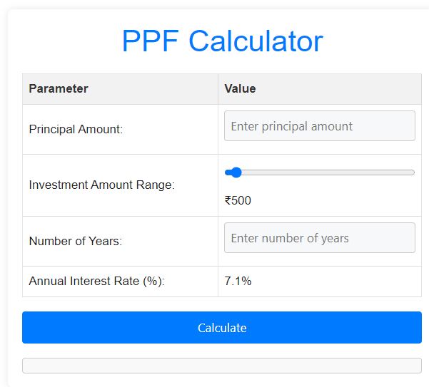 PPF CALCULATOR